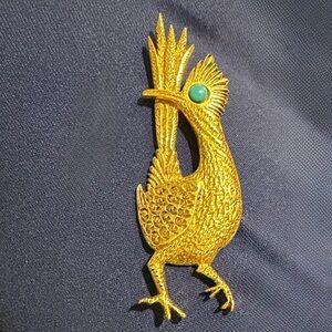 Vintage Roadrunner Brooch J Ritter Signed Bird Pin